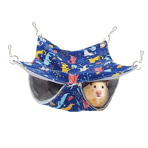 Housoutil Hamster-Hängematte Hamsterbett Kleines Tiernest Hamster Schlafbett Hamster Wohnnest Warmes Hängebett Kleines Haustier Hängestest Die Schaukelhängematte Warmes Bett Lebewesen von Housoutil