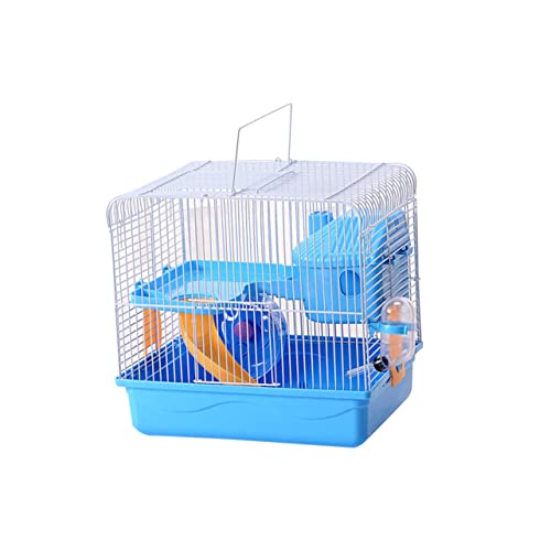 Housoutil Hamster käfig Hamster cage hamsterkäfige Easy putz Wheat Wheel Bluemaan Haustierkäfig Blau Eisendraht Villenkäfig für kleine Haustiere Haustierhaus Luxus Handkäfig von Housoutil