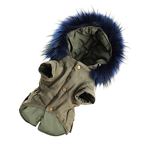 Housoutil Haustier-Baumwollkleidung Kleider äntel Warme Hoodies Übergroßer Hoodie Welpenkleidung Hund Warmer Mantel Hunde-Hoodie-Kleidung Zweibeinige Kleidung Pelzkragen Reine Baumwolle von Housoutil