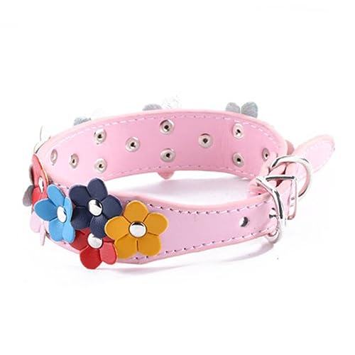 Housoutil Pu-hundehalsband mit Blumen Modisches und Sicheres Halsband in Größe M für Haustiere von Housoutil