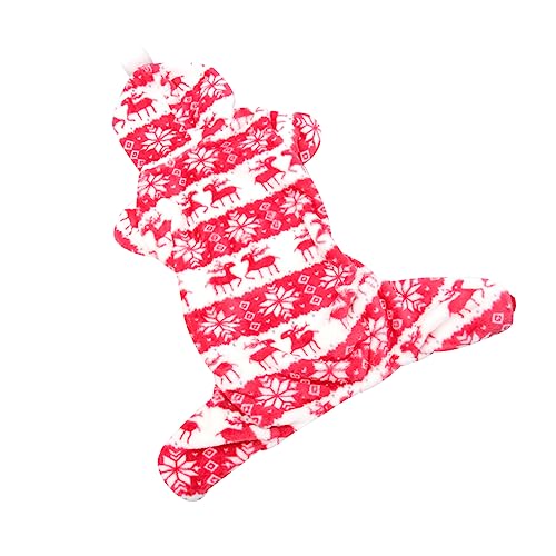 Housoutil Hunde-Pyjama Hund Weihnachtspyjama Hunde Winterkleidung Weihnachts Hundekleidung Mäntel Kleider Party-Hundetuch Haustierkleidung Weihnachtsbaum Jacke mit Hut Haustierzubehör Mantel von Housoutil