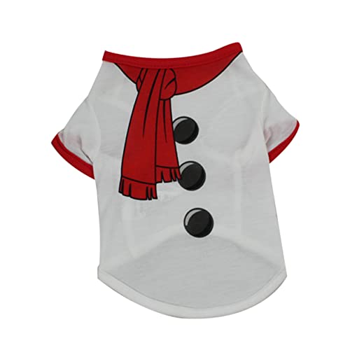 Housoutil Hundekleidungs-Haustier-Shirt Hund Schneemann Anzug Welpen Kostüm Weste Thermohemd Tank-top-Bluse Kleines Hundeshirt Partykleidung Für Haustiere Party-hundetuch Vielfalt Weiß von Housoutil