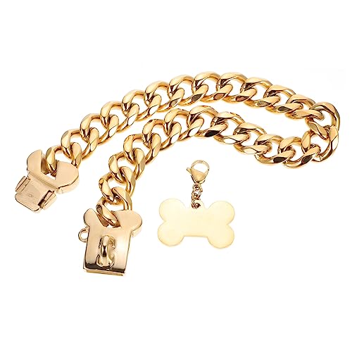 Housoutil Hundeleine Goldene Accessoires Metallbesatz Golddekor Juwelenbesetzte Haustierhalskette Hundehalsbänder Aus Metall Halsband Für Katzen Haustierdekoration Zartes Hundehalsband Socke von Housoutil