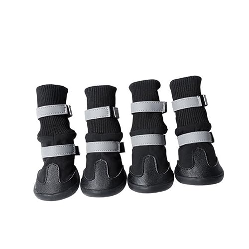 Housoutil Schneestiefel Hunde Regenstiefel Schutzsohle Größe M Schwarze Haustierschuhe Für Hunde Zum Wandern Und Laufen von Housoutil