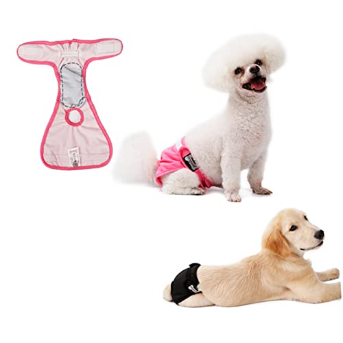 Housoutil Hygienewindeln für Hunde weibliche hundehöschen Hundehose Unterhosen Unterwäsche rosa hundewindel elastische Haustierhose der Hund Physiologische Hosen Pads Hündin von Housoutil