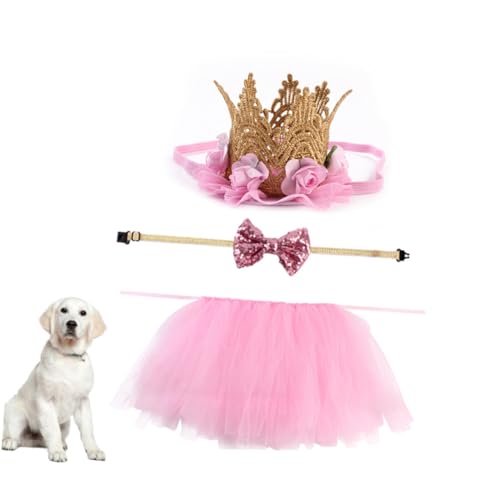 Hund Prinzessin Kleid Hundehalsband Mit Schleife Welpenmädchenkleid Mädchen Hund Kleider Kleiner Hunderock Hund Geburtstagskleid Katze Hochzeitskleid Prinzessinenkleid Haustier von Housoutil