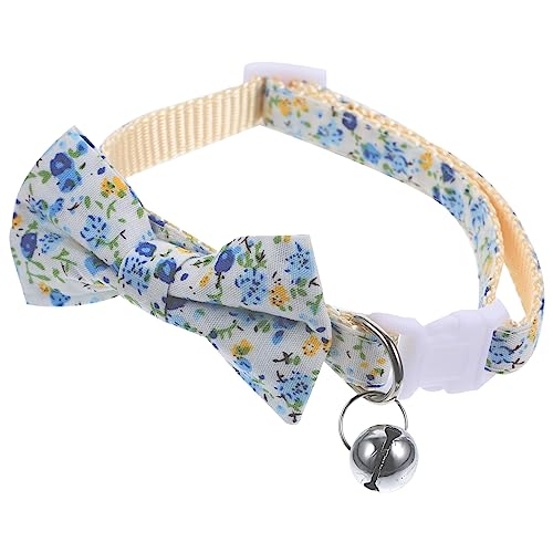 Housoutil Katzenhalsband Fliegehalsband Für Welpen Welpe Fliege Katzenfliegen Hundehalsband Mit Blumenmuster Für Kätzchenhalsband Katzenzubehör X3 Polyester-Nylon Karikatur von Housoutil