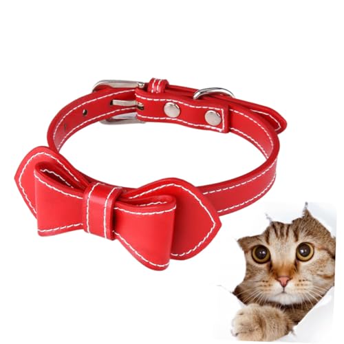 Housoutil Kitten Halsband Hunde Halsband für Haustiere ausbrechen Schlupfbleikragen Cool PU-Hundehalsband Haustier Hundehalsband der Hund Haustierzubehör rot von Housoutil