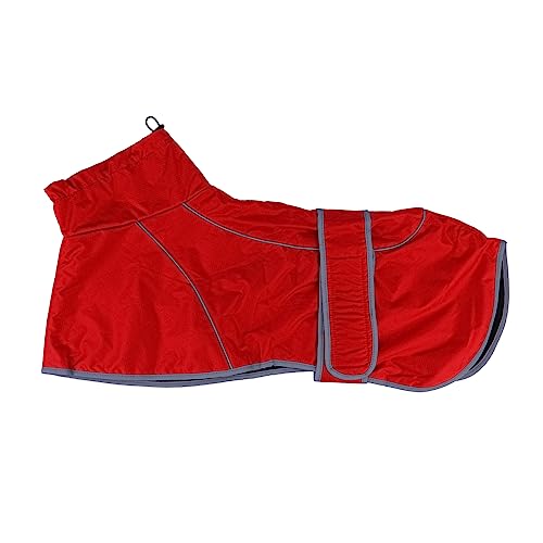 Housoutil Kleidung Für Haustiere Kalte Regenjacke Winterponcho Für Katzen Hund Haustierzubehör Outdoor-Walking-haustierjacke Whippet Regenmantel Herbst Und Winter Skianzug Rot Polyester von Housoutil