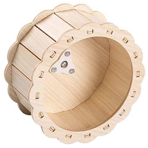 Housoutil Laufband für Haustiere Rad Hamster stilles Übungsspielzeug Laufbänder Spielset aus Holz Haustier-Hamster-Spielzeug Indoor-Hamster-Übungsspielzeug Eichhörnchen Roulette Chinchilla von Housoutil