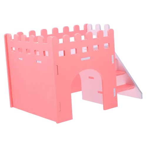 Housoutil Meerschweinchenheim Hamsterhaus Versteck Hamsterhäuser Kleintier-lebensraumkäfig Kaninchenhütte Chinchilla-Spielzeug Hasenhütte Hamsterburg Rattenhaus Hammer Mini PVC Hamsterkäfig von Housoutil