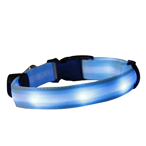 Housoutil LED-Gurtband Nylonkragen für Haustiere Haustier-Gurtband Nylongewebe LED-Haustierhalsband Nylon-LED-Nacht-Sicherheitshalsband für Hunde LED-Blinkhalsband blinkt Schleife von Housoutil