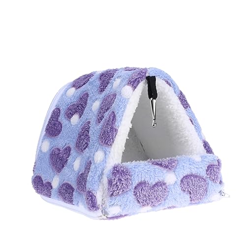 Housoutil Hamster Warm Haustier Warm Hamsterversteck Igel Schweinekäfig Einstreu Für Hamsterkäfige Kleines Tierbett Kleintierhaus Hamster Schlafhaus Schlafsack Chinchilla Blumenzweig Violett von Housoutil