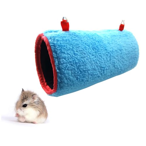 Housoutil Hamster Versteck Käfig Zubehör Tier Höhle Chinchilla Bett Eichhörnchen Spielzeug 8x16cm Tragbare Hängematte Warme Tunnel von Housoutil