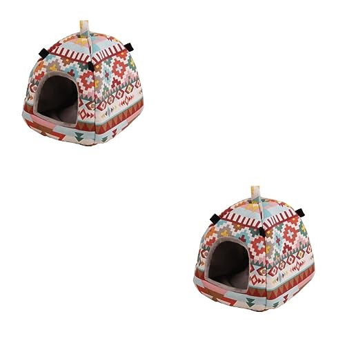 Housoutil Vogelhaus 2st Hamsterzubehör Hamsterhausbett Mäuse Warme Matte Hamsternest Hamsterkäfig Haustier Papageienhaus von Housoutil