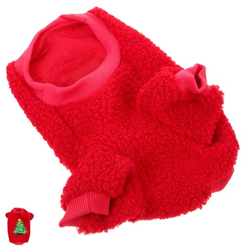 Housoutil Weihnachtshaustierkleidung Welpen-Hoodie Hautfreundliche Haustierkleidung Mops-Weihnachtspullover Weihnachtskleidung Für Haustiere Hemd Zweibeinige Kleidung Vlies Weihnachten von Housoutil