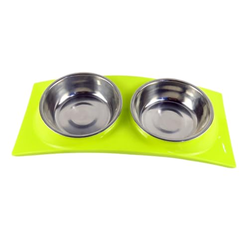 Housoutil pet Feeder pet Water Bowl Futterschüssel für Haustiere Haustierfutterspender Doppelschüssel für Haustiere Haustiernapf Hundefutter Rostfreier Stahl Zubringer Wasserschale Reisen von Housoutil