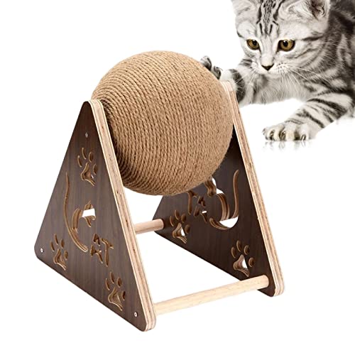 Houssem Katzenkratzspielzeug | Katzenkratzball für Katzen und Kätzchen, natürlicher Sisal, drehbarer Ball, Katzenkratzkissen für kleine, mittelgroße Katzen von Houssem