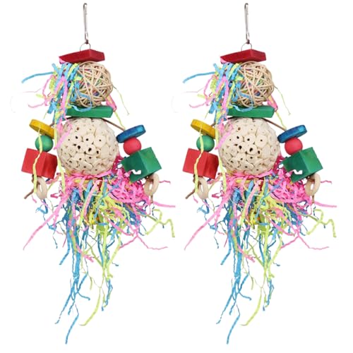 2pcs Vogelspielzeug Futtersuche Hanges Vogelkäfigspielzeug 8.3x5,5 umweltfreundlich Kleiner Vogelkauspielzeug für kleine Vogel-Sachpapageien Lovebirds Cockatielsbird-Spielzeug für Conuresparrot Toysb von HoveeLuty