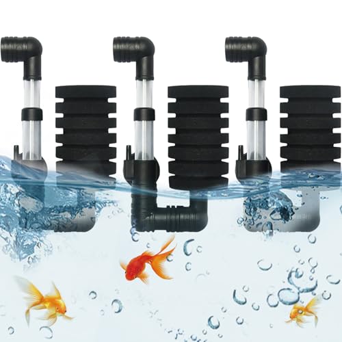 3pcs Aquariumschwamm Filter Stille Blasenschwamm Filter für höhere Löslichkeit Easy Setup & Clean Wall Mouted Aquarium Filter für Fischtank unter 60 Laquarium Filter SpongeFilter für Fischtankariquar von HoveeLuty