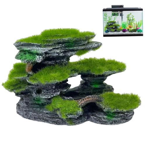 Aquarium View Stone 6.7x2.4x4,5 Mossed Aquarium Hindout Tauchharz Aquarium Dekorationen Großer DIY -freundlicher Fischtank -Accessoires Aquarium Ornamente Aquarium Dekor Fischtank Accessoires Fischta von HoveeLuty