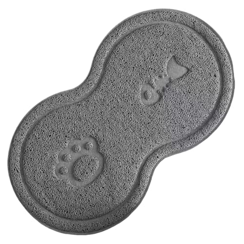 Hundefuttermatte wasserdichte Nicht-Schlupf-PVC-Haustier Fütterungsmatte Knochen geformte Hunde Schüssel Matte 17.7x9 Keramikschale Haustier Fütterungsmatte für Katzen und Hunde Katzenfuttermatdog Fü von HoveeLuty