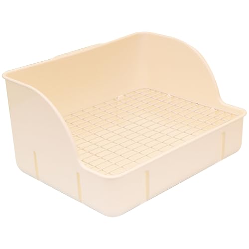 Kaninchendrüsenbox 11.4x8.7x6.1 '' Plastic Bunny Müllschachtel mit abnehmbarem Rost leicht zu reinigen Meerschweinchen -Katzentoiletten für Kaninchen -Meerschweinchen -Frettchen und Chinchillaferret von HoveeLuty