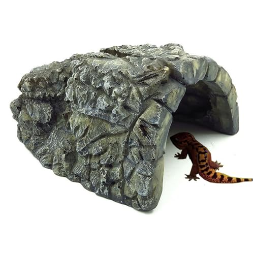 Reptilienblenden Felsenharz Schlange ausblenden 5x4x2.8 Beinbein Simulation Rock Cave aus Versteck für Schildkröten Echsen Schlangen Krabben Terrarium Decorbasking Rockterrarium Dekorsnake Tank Acces von HoveeLuty