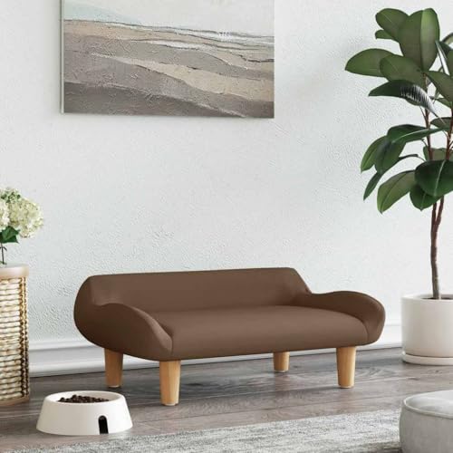 Hovothy Hundebett Bequeme Haustierbett Hundecouch Welpenbett Haustiersofa Schlafplatz für Hunde als Auch Katzen Geeignet Elegante Design Wasserabweisend und Langlebig Braun 70x40x24 cm von Hovothy