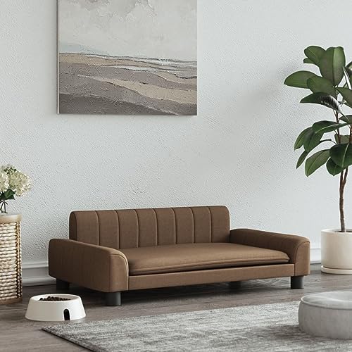 Hovothy Hundebett Bequeme Haustierbett Hundecouch Welpenbett Haustiersofa Schlafplatz für Hunde als Auch Katzen Geeignet Elegante Design Wasserabweisend und Langlebig Braun 90x53x30 cm von Hovothy