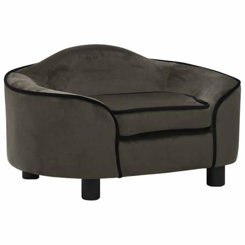 Hovothy Hundebett Bequeme Haustierbett Hundecouch Welpenbett Haustiersofa Schlafplatz für Hunde als Auch Katzen Geeignet Elegante Design Wasserabweisend und Langlebig Dunkelgrau 67x47x36 cm von Hovothy