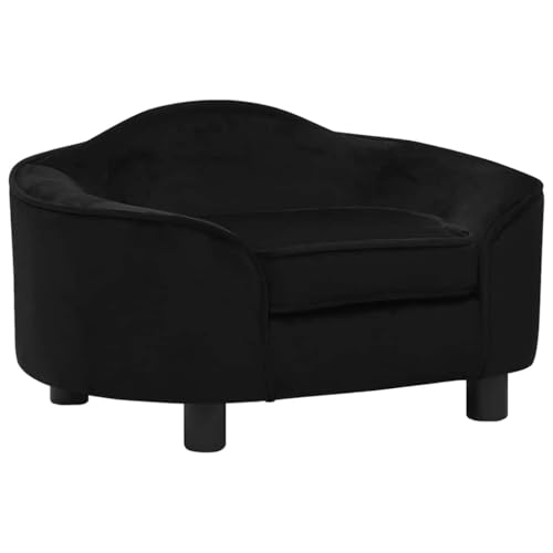 Hovothy Hundebett Bequeme Haustierbett Hundecouch Welpenbett Haustiersofa Schlafplatz für Hunde als Auch Katzen Geeignet Elegante Design Wasserabweisend und Langlebig Schwarz 67x47x36 cm von Hovothy