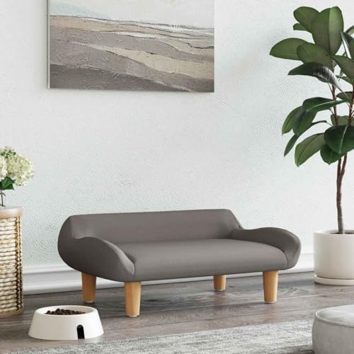 Hovothy Hundebett Bequeme Haustierbett Hundecouch Welpenbett Haustiersofa Schlafplatz für Hunde als Auch Katzen Geeignet Elegante Design Wasserabweisend und Langlebig Taupe 70x40x24 cm von Hovothy