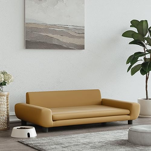 Hovothy Hundebett Bequeme Haustierbett Hundecouch Welpenbett Samt Haustiersofa Schlafplatz für Hunde als Auch Katzen Geeignet Wasserabweisend und Langlebig Braun 100x54x33 cm von Hovothy