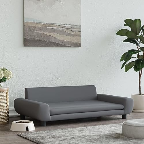 Hovothy Hundebett Bequeme Haustierbett Hundecouch Welpenbett Samt Haustiersofa Schlafplatz für Hunde als Auch Katzen Geeignet Wasserabweisend und Langlebig Dunkelgrau 100x54x33 cm von Hovothy