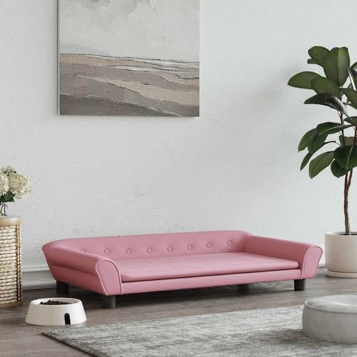 Hovothy Hundebett Bequeme Haustierbett Hundecouch Welpenbett Samt Haustiersofa Schlafplatz für Hunde als Auch Katzen Geeignet Wasserabweisend und Langlebig Rosa 100x50x21 cm von Hovothy