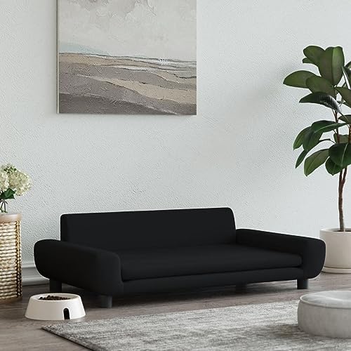 Hovothy Hundebett Bequeme Haustierbett Hundecouch Welpenbett Samt Haustiersofa Schlafplatz für Hunde als Auch Katzen Geeignet Wasserabweisend und Langlebig Schwarz 100x54x33 cm von Hovothy