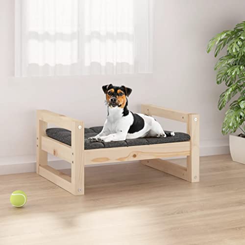 Hovothy Hundebett Bequeme Haustierbett Rechteckige Welpenbett Schlafplatz für Hunde als Auch Katzen Geeignet Massives Kiefernholz Wasserabweisend und Langlebig Braun 55,5x45,5x28 cm von Hovothy