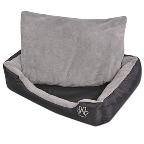 Hovothy Hundebett Welpenbett mit Gepolstertes Kissen Bequeme Haustierbett Hundekissen Hundematte Schlafplatz für Hunde als Auch Katzen Geeignet Wasserabweisend und Langlebig Schwarz 50x38x17 cm von Hovothy