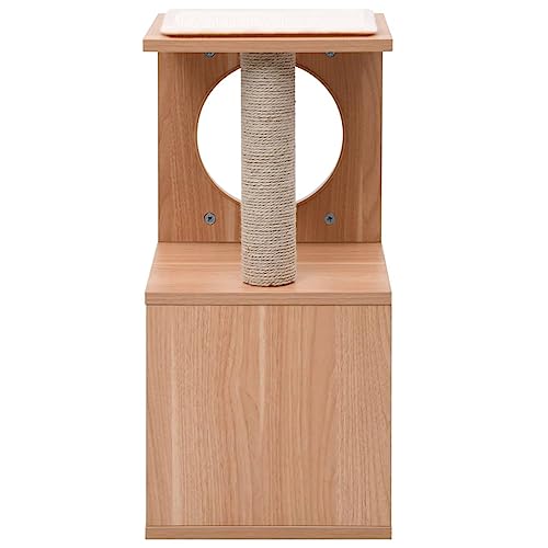 Hovothy Kratzbaum Katzenkratzbaum Katzenmöbel Mehrstufige Säulen mit Natürlichem Sisal Umwickelt Katzenturm für Katzen zum Kratzen Klettern Sitzen Verstecken und Ausruhen Weiß 30x30x60 cm von Hovothy