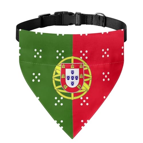 Howilath Hunde-Halstuch, Motiv: Portugal-Flagge, Haustier-Schal, Zubehör, Dreieckstuch für kleine, mittelgroße und große Hunde, Größe M von Howilath