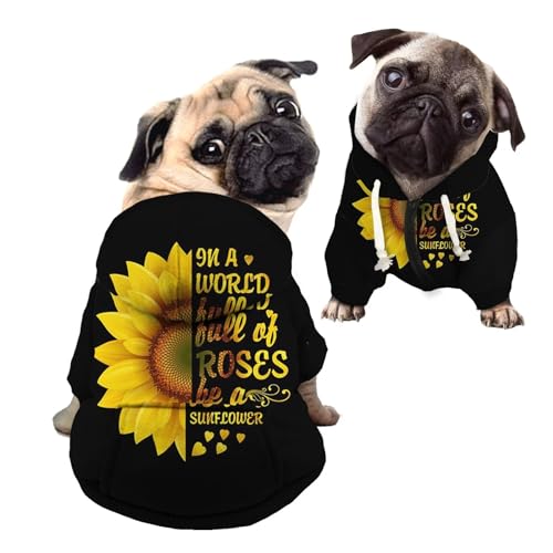 Howilath Hunde-Kapuzenpullover, stylisches Batikdesign, schwarz, Radial Streetwear-T-Shirt, Haustier-Outfits, Baumwoll-Polyester, Sweatshirt mit Mütze, Größe M von Howilath