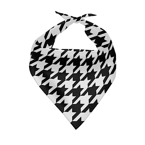 Howilath Hundehalstuch – Schwarz & Weiß Hahnentritt Waschbar Dreieck Bandana – Hund Halstuch Bunte Dreieck-Lätzchen Hundeschal für Hunde Katzen Haustiere von Howilath