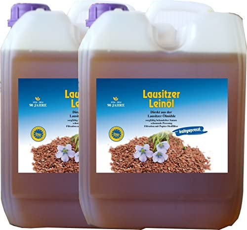 10 Liter Leinöl Leinsamenöl frisch nativ kaltgepresstes Leinöl für gesunde Energie 2 X 5 Liter von Hoyo Technology GmbH