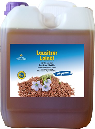 25 Liter Leinöl Leinsamenöl frisch nativ kaltgepresst Leinöl für gesunde Energie 5 X 5 Liter von Hoyo Technology GmbH