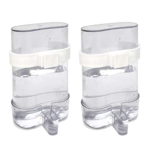 Acrylvogel -Käfig automatischer Vogelwasserer -Feeder, Vogelwasserspender für Käfig, 2pcs Keine Mess Vogelfutterdienste Waterer Cockatiel Cage Accessoires von Hperu