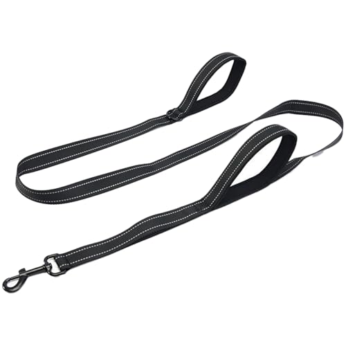 Doppelgriff Hundeleine, Hundeleine, 71 Zoll reflektierendes Nylon verdickter Doppelgriff Hundeleine mit Zinklegungsschnalle, Leine für Hunde Aller Rassen von Hperu