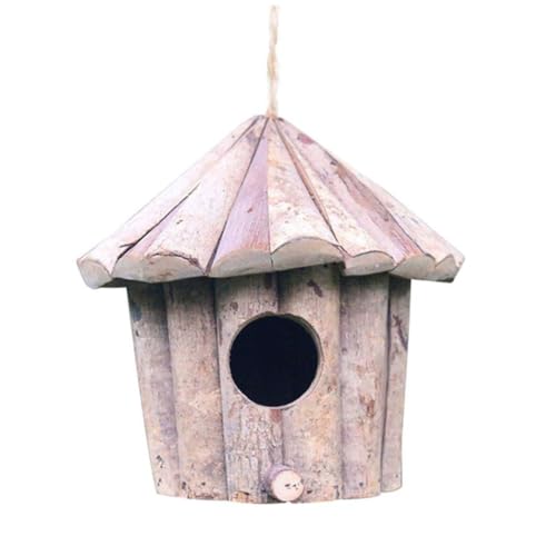 Hängende Vogelhaus für Garten Vogel Nistkiste Holz Vogelhütte für wilde Vögel Feeder Vogelhäuser von Hperu