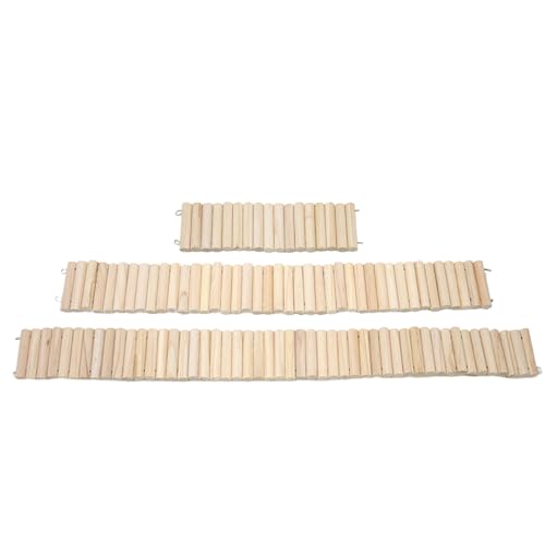 Hperu Hamster Bridge, 3PCS Hamster Bridge Holz biegsam Klettern Hamster Zaun DIY Hamster Käfigdekoration Haustier Hamster Leiterbrücke für Hamster Chinchilla Small Animals, Hamster Zaun von Hperu