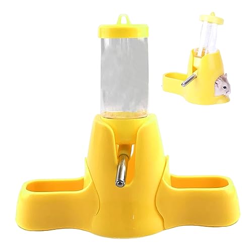 Hamster Wasserflasche mit Ständer Nicht tropft 80 ml Meerschweinchenwasserflasche und 2 Lebensmittelspender automatischer Flaschenspender für kleine Tiere von Hperu